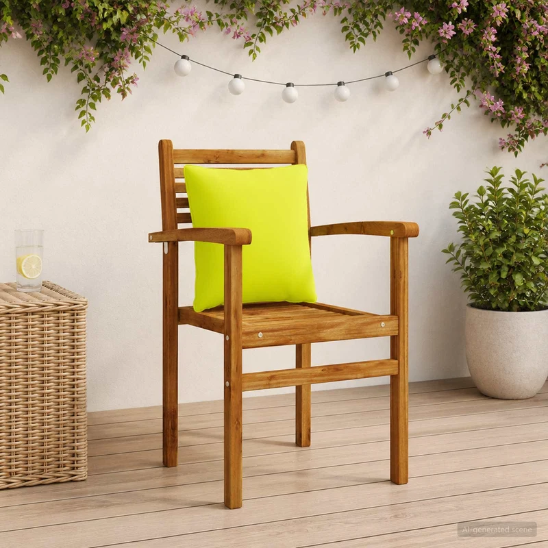 Back Cushion PUTTEN 4 pcs 100% Polyester Bright Green