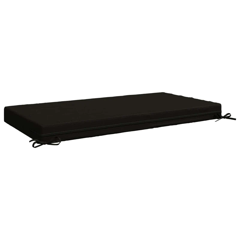 Seat Cushion SOEST 100% Polyester Black 120 x 80 x 10 cm