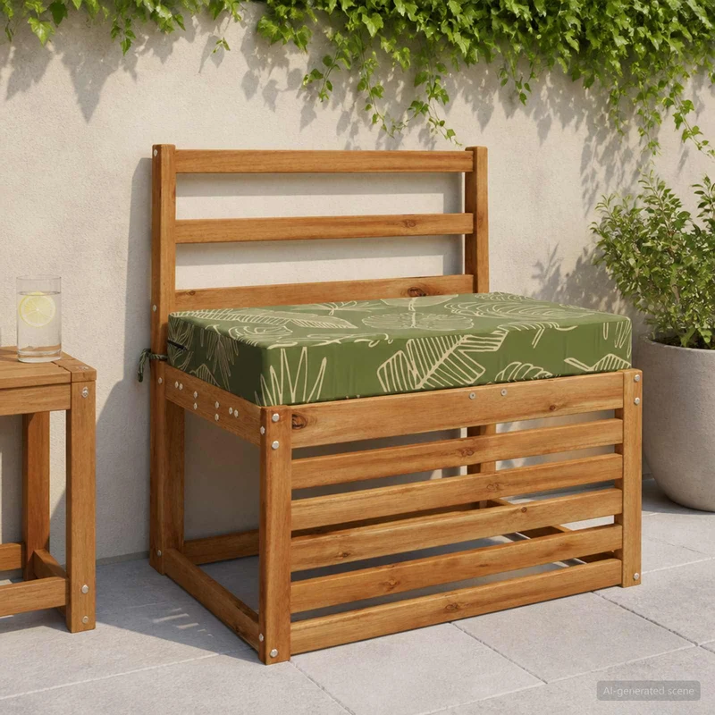 Back Cushion SOEST 100% Polyester Leaf Design 70 x 40 x 10 cm