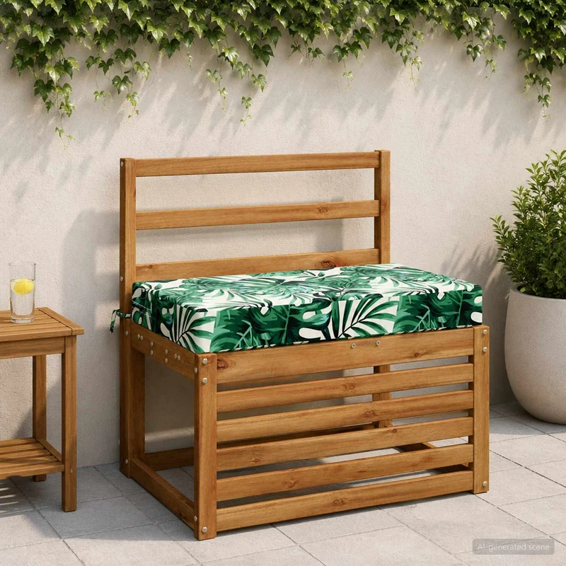 Back Cushion SOEST 100% Polyester Leaf Pattern 70 x 40 x 10 cm