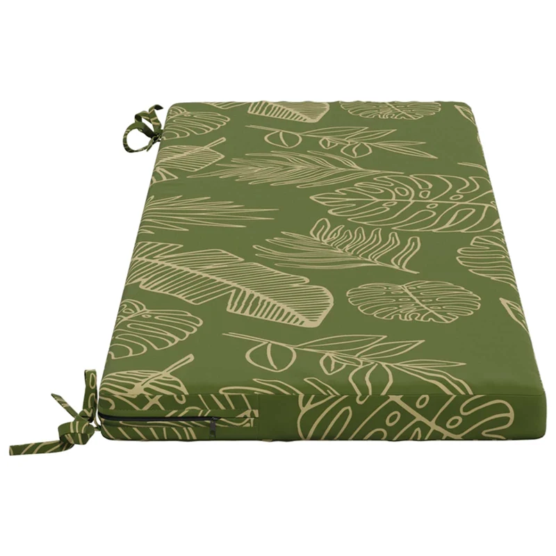 Bench Cushion SOEST 100% Polyester Leaf Design 120 x 40 x 5 cm