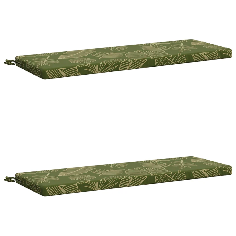Bench Cushions SOEST 2 pcs 100% Polyester Leaf Design