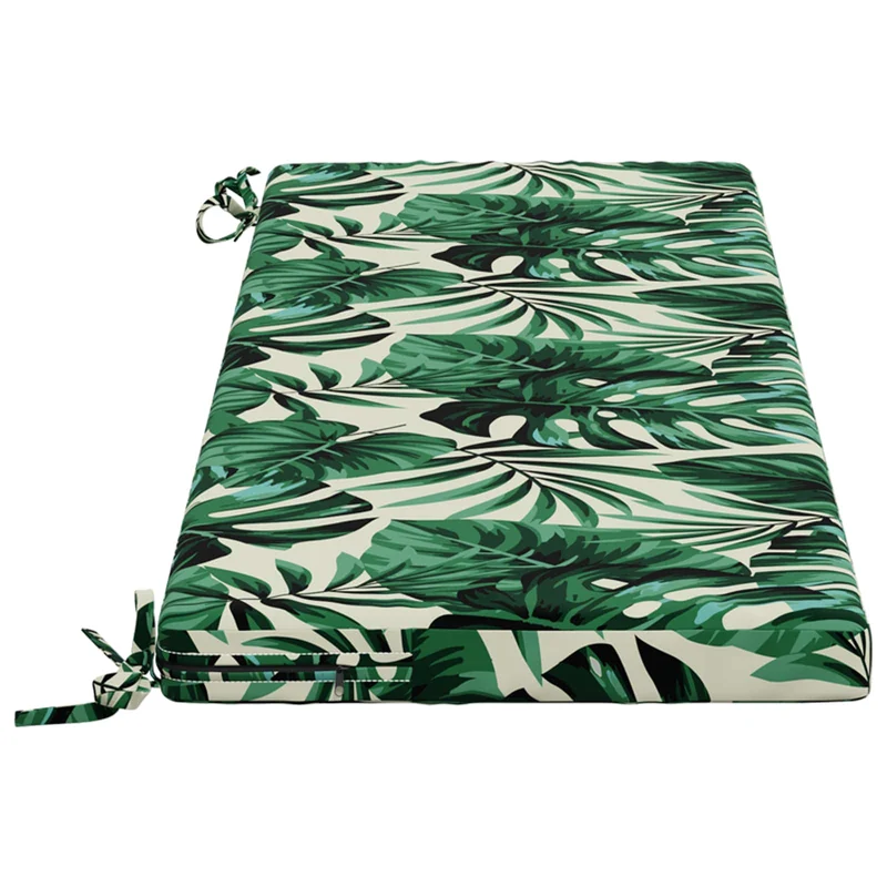 Bench Cushion SOEST 100% Polyester Leaf Pattern 120 x 40 x 5 cm
