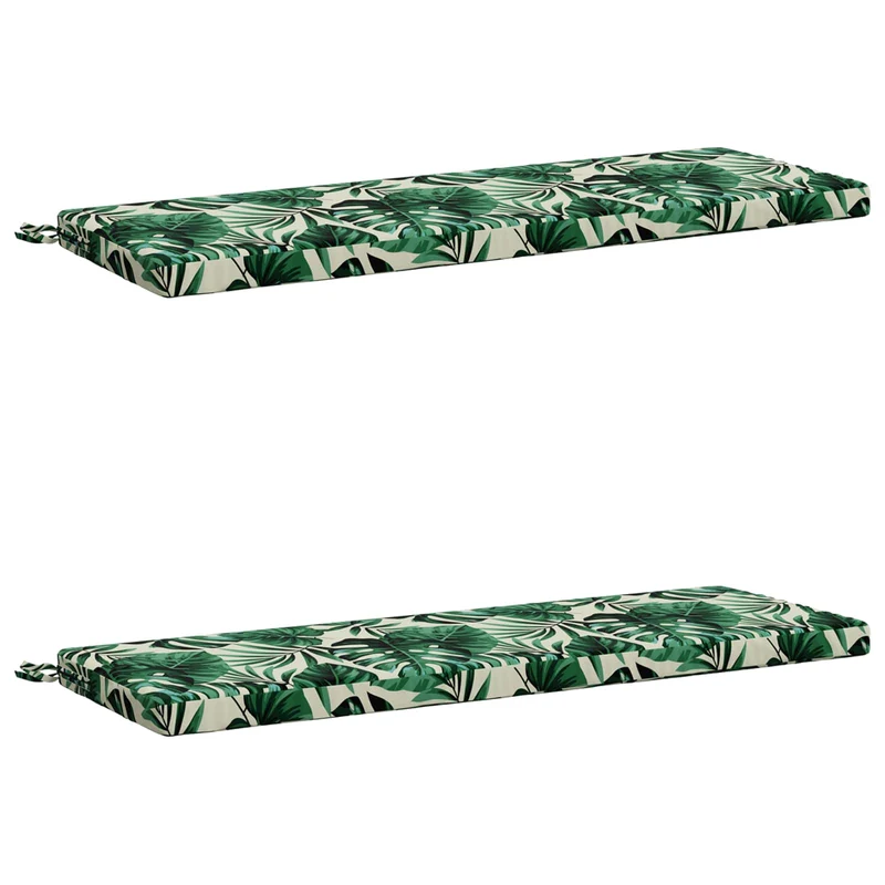 Bench Cushions SOEST 2 pcs 100% Polyester Leaf Pattern