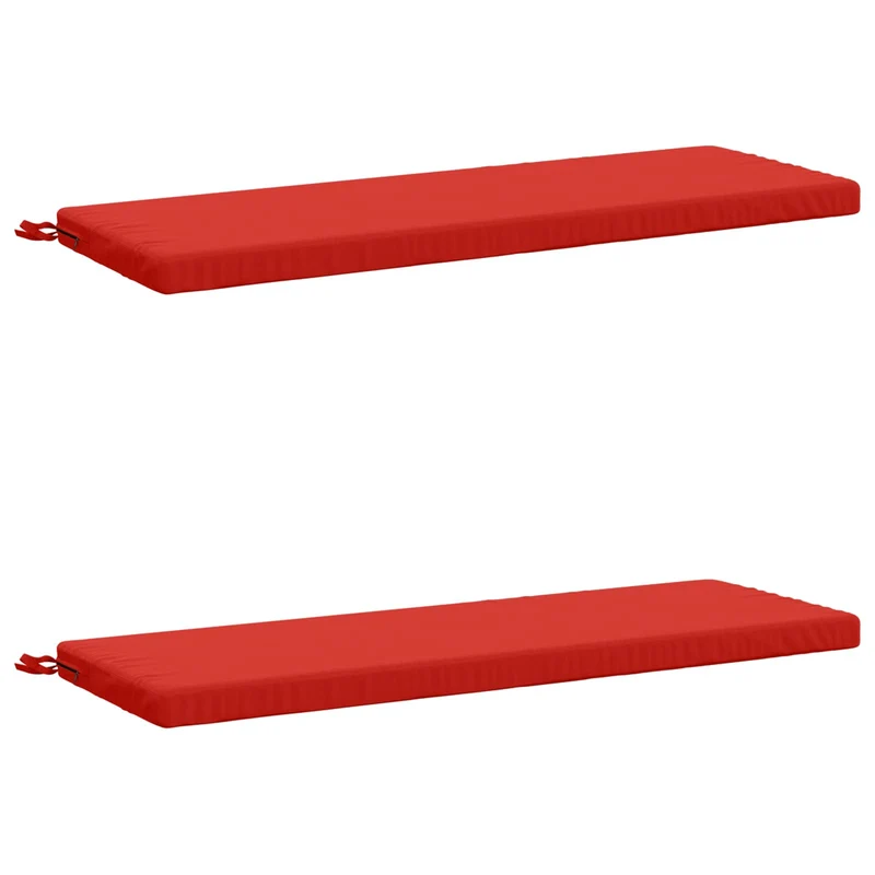 Bench Cushions SOEST 2 pcs 100% Polyester Red 120 x 40 x 5 cm