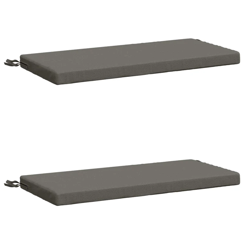 Bench Cushions SOEST 2 pcs 100% Polyester Grey 80 x 40 x 5 cm