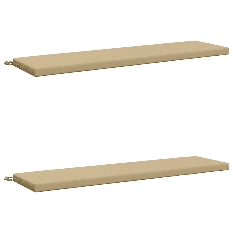 Bench Cushions SOEST 2 pcs 100% Polyester Beige 150 x 40 x 5 cm