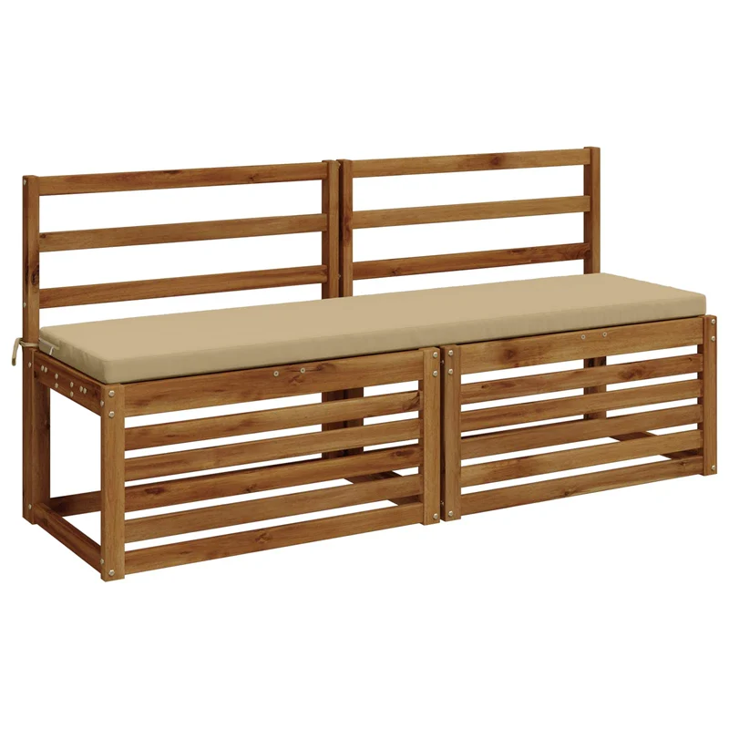 Bench Cushions SOEST 2 pcs 100% Polyester Beige 150 x 40 x 5 cm