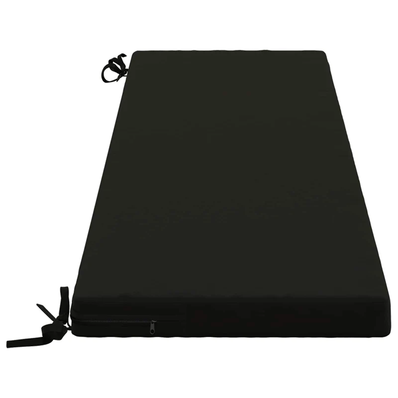 Bench Cushion SOEST 100% Polyester Black 150 x 40 x 5 cm