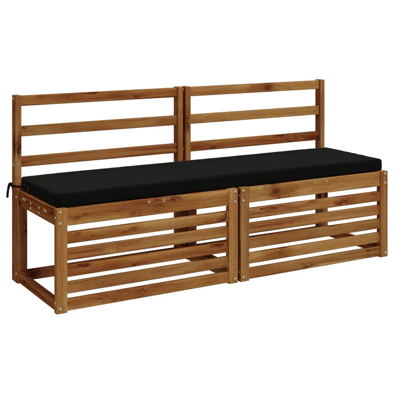 Bench Cushions SOEST 2 pcs 100% Polyester Black 150 x 40 x 5 cm