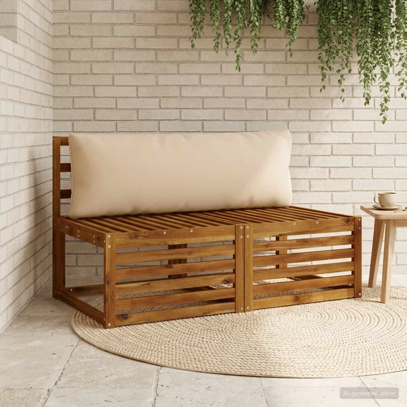 Back Cushion PUTTEN 100% Polyester Sand 120 x 40 x 15 cm