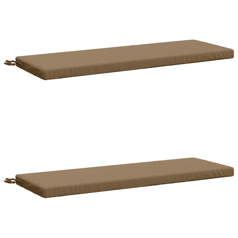 Bench Cushions SOEST 2 pcs 100% Polyester Taupe 120 x 40 x 5 cm