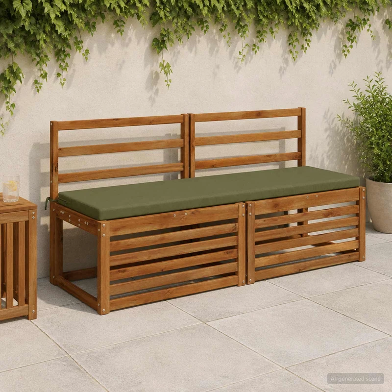 Bench Cushion SOEST 100% Polyester Olive Green 140 x 40 x 5 cm
