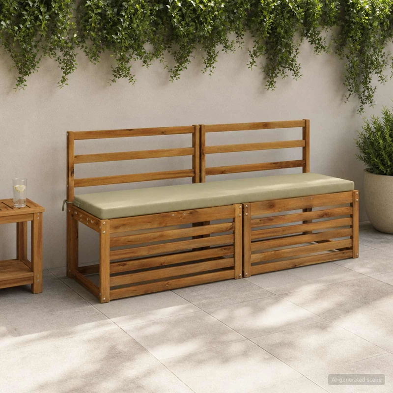 Bench Cushion SOEST 100% Polyester Light Green 140 x 40 x 5 cm