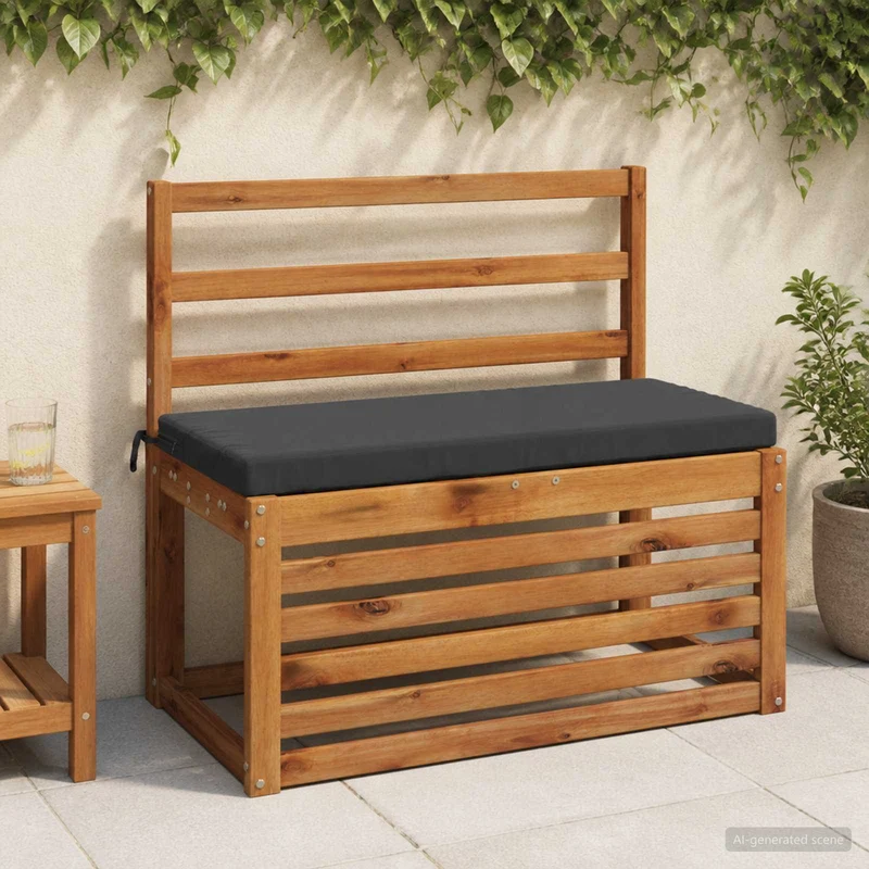 Bench Cushion SOEST 100% Polyester Anthracite 80 x 40 x 5 cm