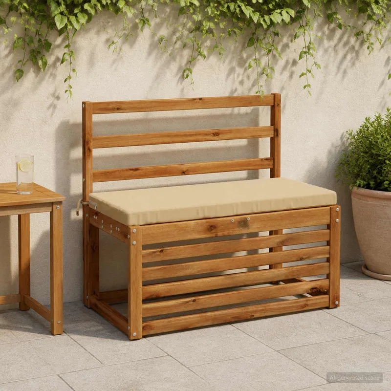 Bench Cushion SOEST 100% Polyester Beige 80 x 40 x 5 cm