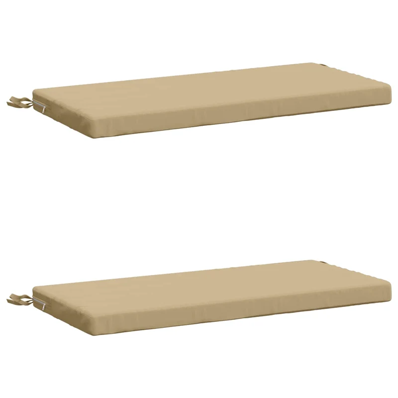 Bench Cushions SOEST 2 pcs 100% Polyester Beige 80 x 40 x 5 cm