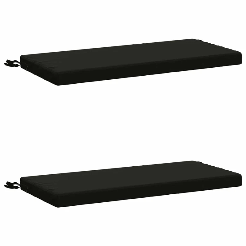 Bench Cushions SOEST 2 pcs 100% Polyester Black 80 x 40 x 5 cm