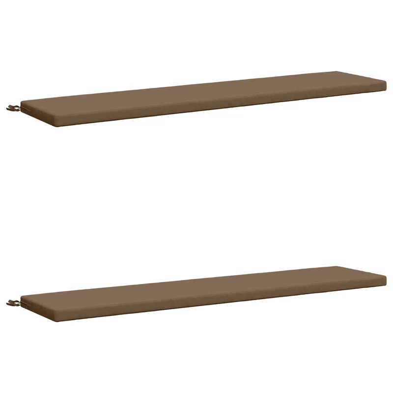 Bench Cushions SOEST 2 pcs 100% Polyester Taupe 200 x 40 x 5 cm