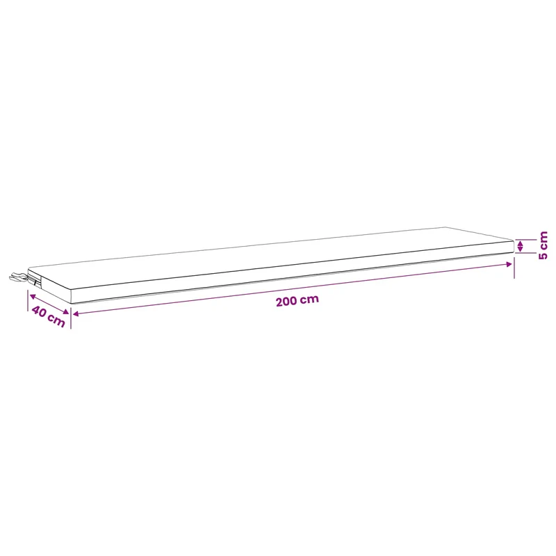Bench Cushions SOEST 2 pcs 100% Polyester White 200 x 40 x 5 cm