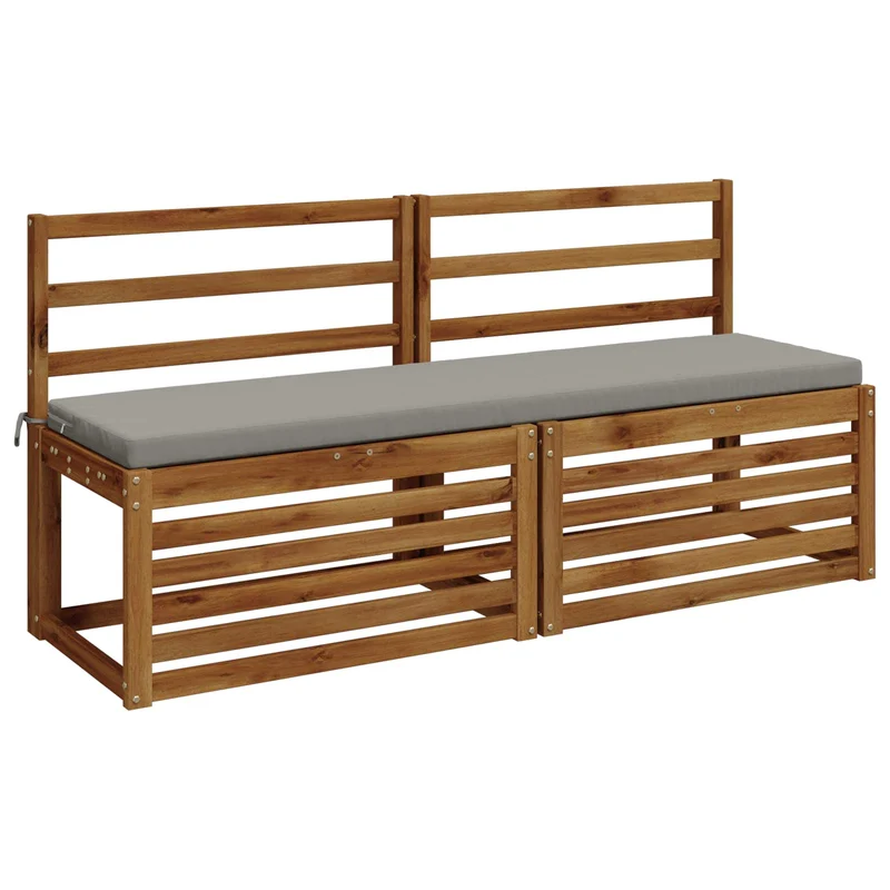 Bench Cushions SOEST 2 pcs 100% Polyester Grey 150 x 40 x 5 cm