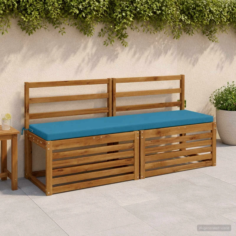 Bench Cushions SOEST 2 pcs 100% Polyester Light Blue
