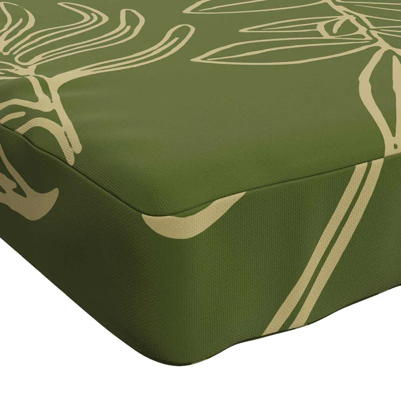 Bench Cushion SOEST 100% Polyester Leaf Design 150 x 40 x 5 cm