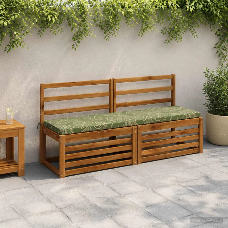 Bench Cushions SOEST 2 pcs 100% Polyester Leaf Design