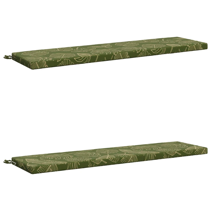 Bench Cushions SOEST 2 pcs 100% Polyester Leaf Design