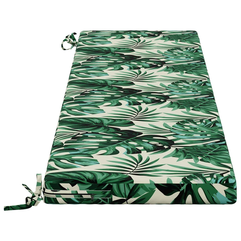 Bench Cushion SOEST 100% Polyester Leaf Pattern 150 x 40 x 5 cm
