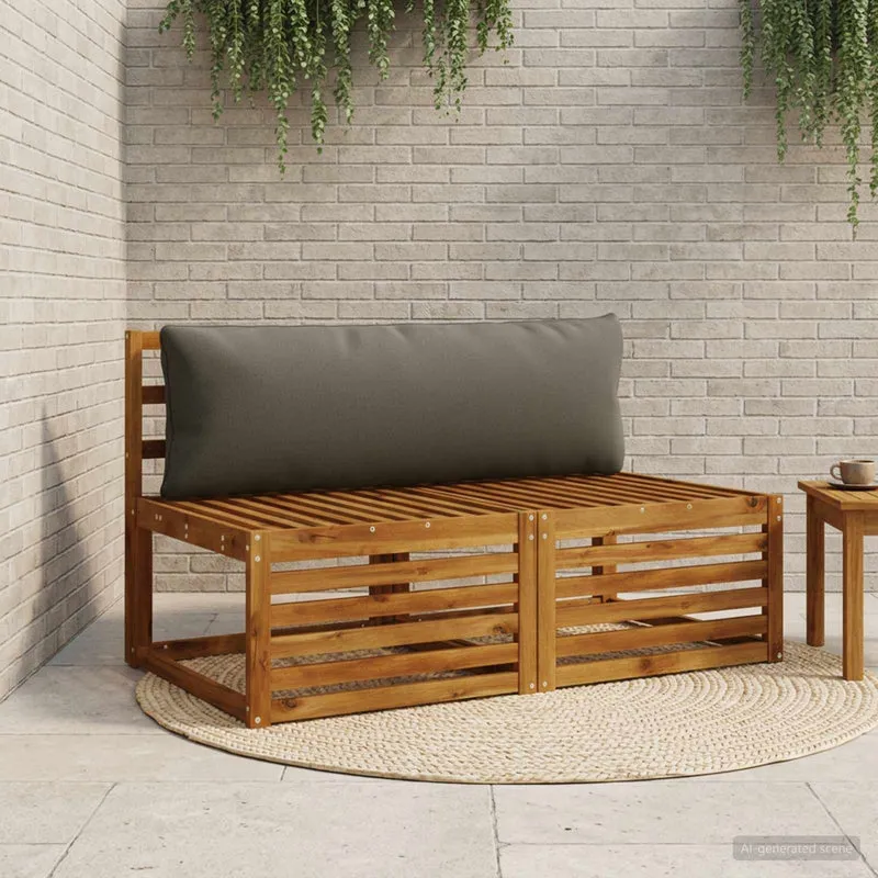 Back Cushion PUTTEN 100% Polyester Anthracite 120 x 40 x 15 cm