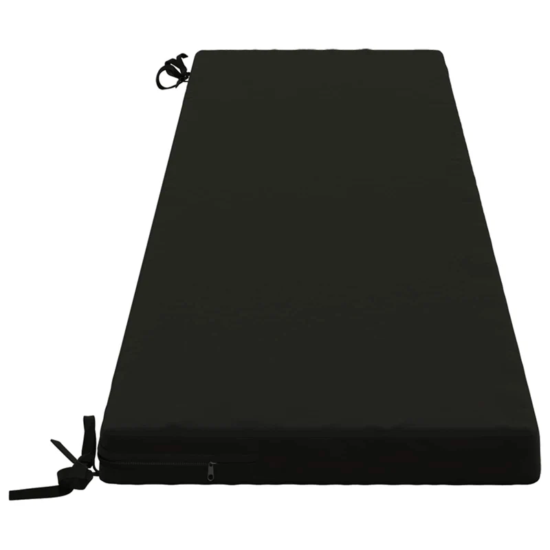 Bench Cushion SOEST 100% Polyester Black 170 x 40 x 5 cm