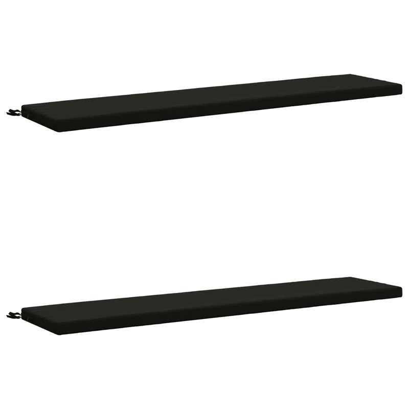 Bench Cushions SOEST 2 pcs 100% Polyester Black 170 x 40 x 5 cm