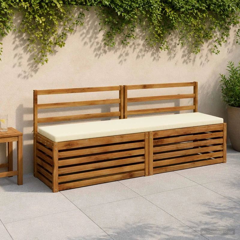 Bench Cushions SOEST 2 pcs 100% Polyester Cream 170 x 40 x 5 cm