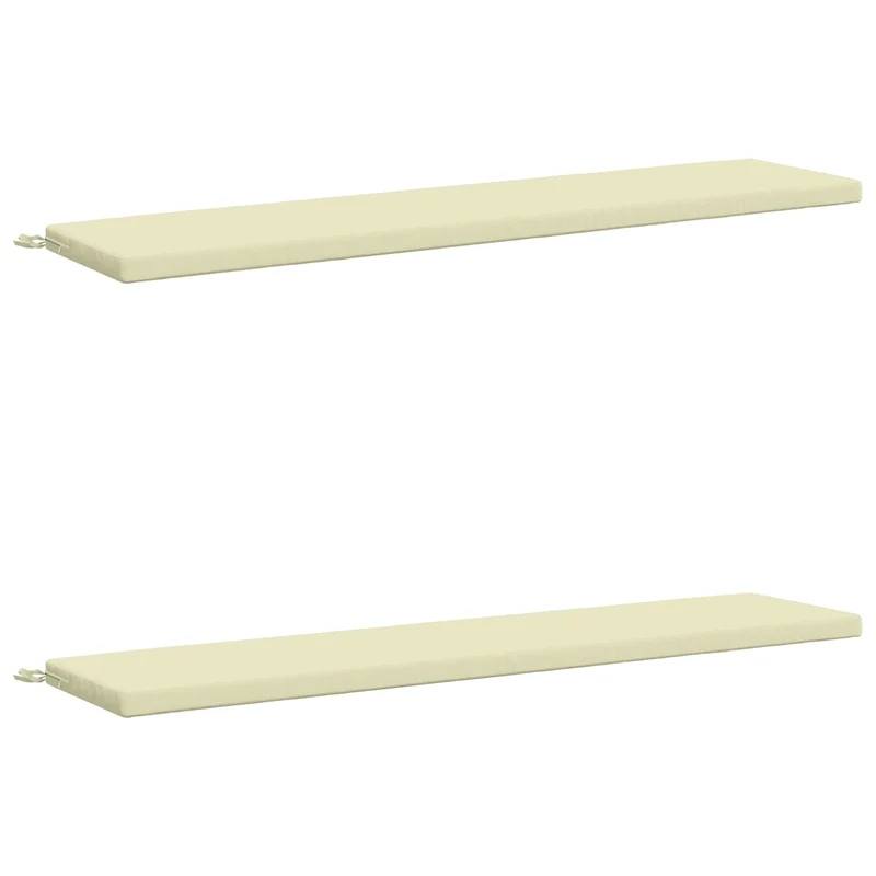 Bench Cushions SOEST 2 pcs 100% Polyester Cream 170 x 40 x 5 cm