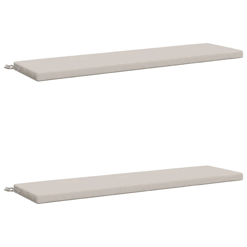 Bench Cushions SOEST 2 pcs 100% Polyester White 140 x 40 x 5 cm