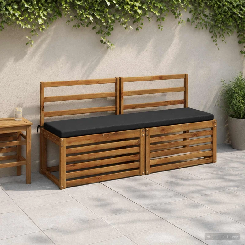 Bench Cushions SOEST 2 pcs 100% Polyester Dark Blue