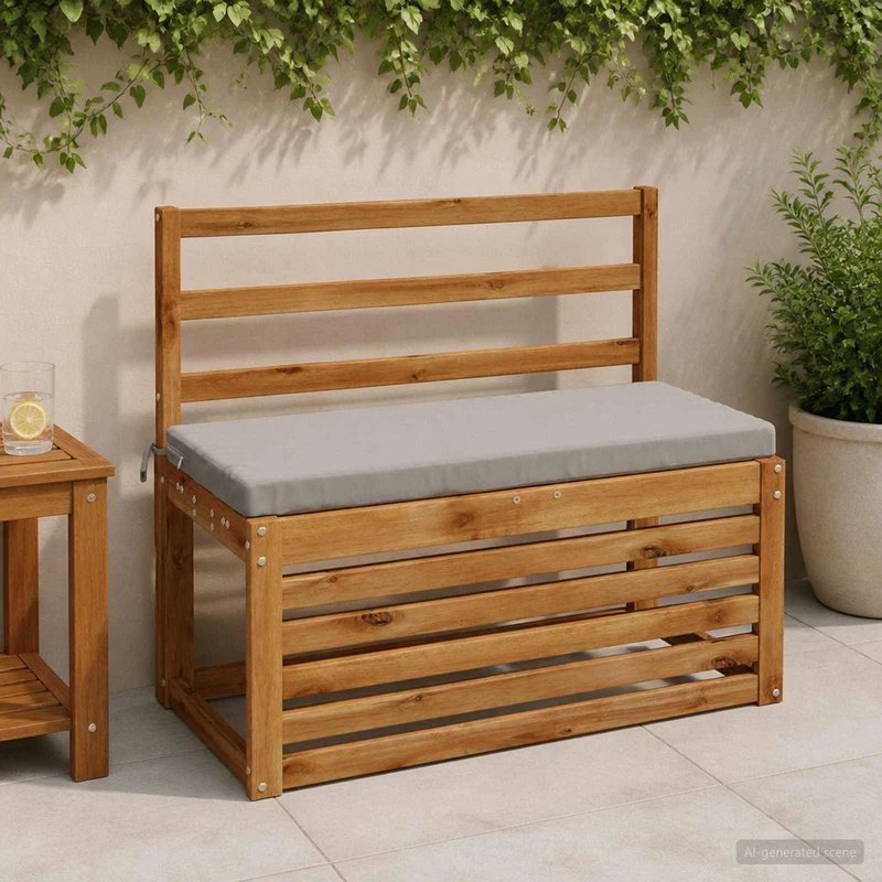 Bench Cushion SOEST 100% Polyester Grey 80 x 40 x 5 cm