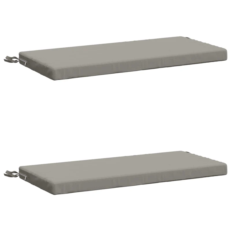 Bench Cushions SOEST 2 pcs 100% Polyester Grey 80 x 40 x 5 cm