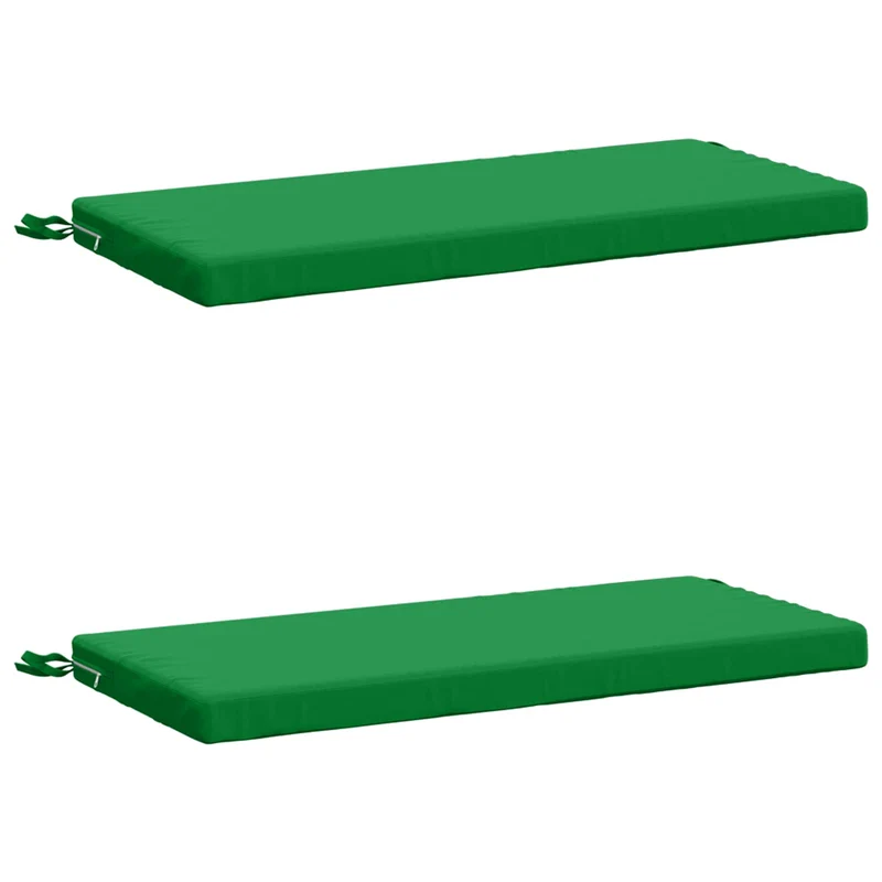 Bench Cushions SOEST 2 pcs 100% Polyester Green 80 x 40 x 5 cm