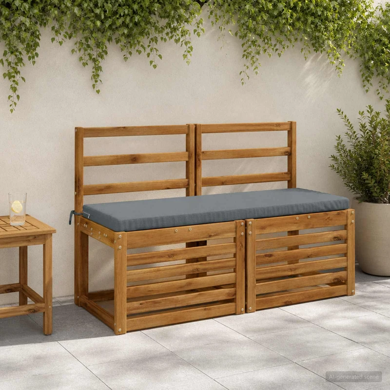Bench Cushion SOEST 100% Polyester Blue 110 x 40 x 5 cm