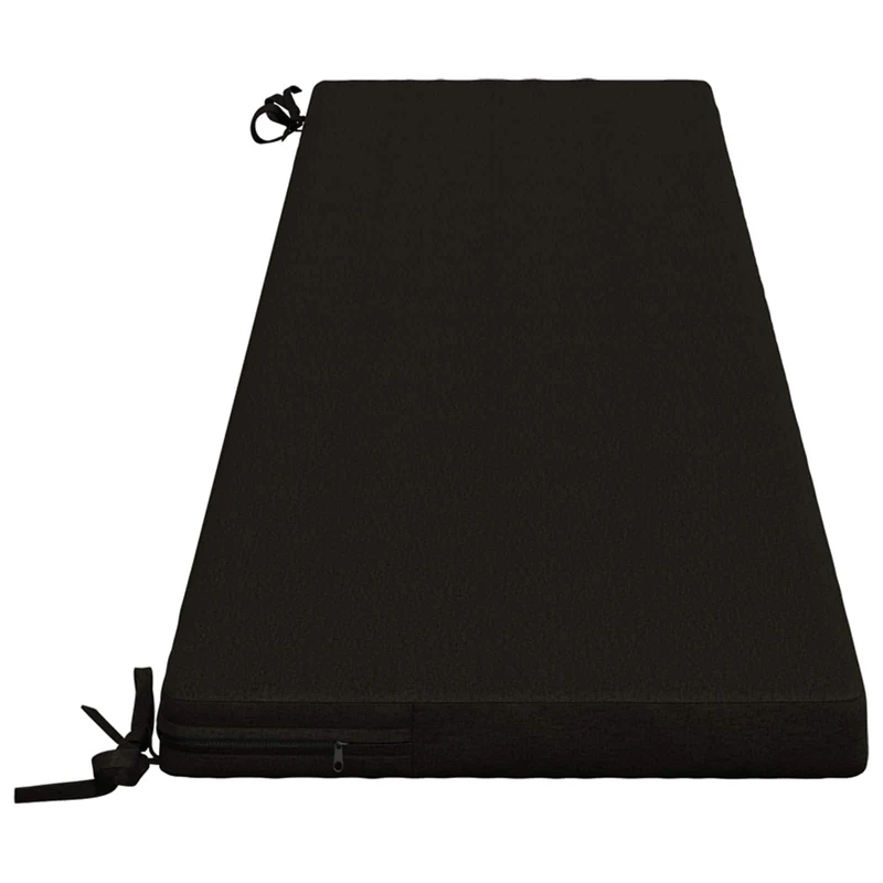 Bench Cushion SOEST 100% Polyester Black 200 x 40 x 5 cm