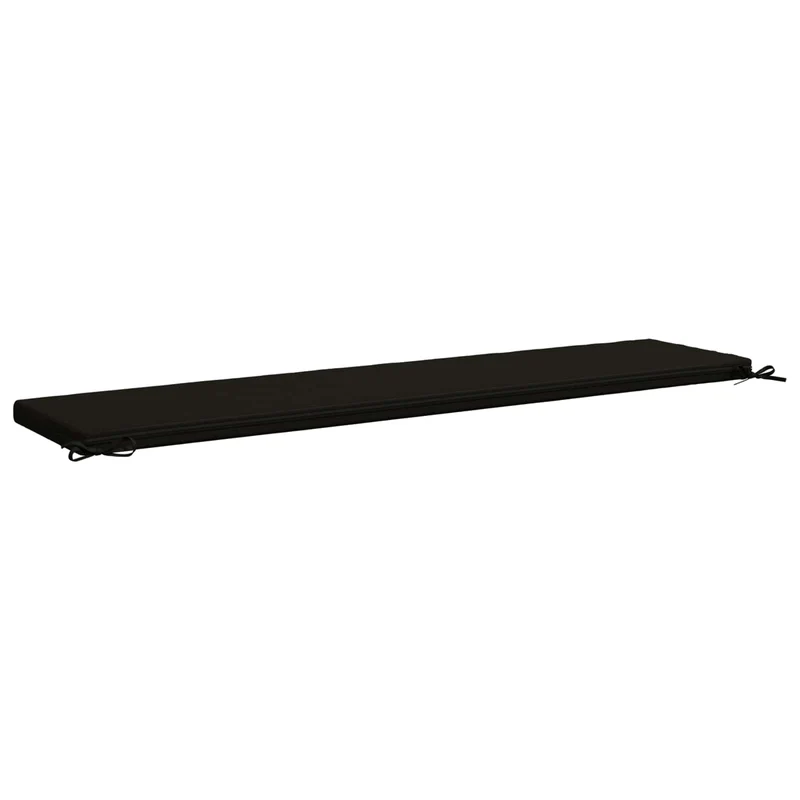 Bench Cushion SOEST 100% Polyester Black 200 x 40 x 5 cm