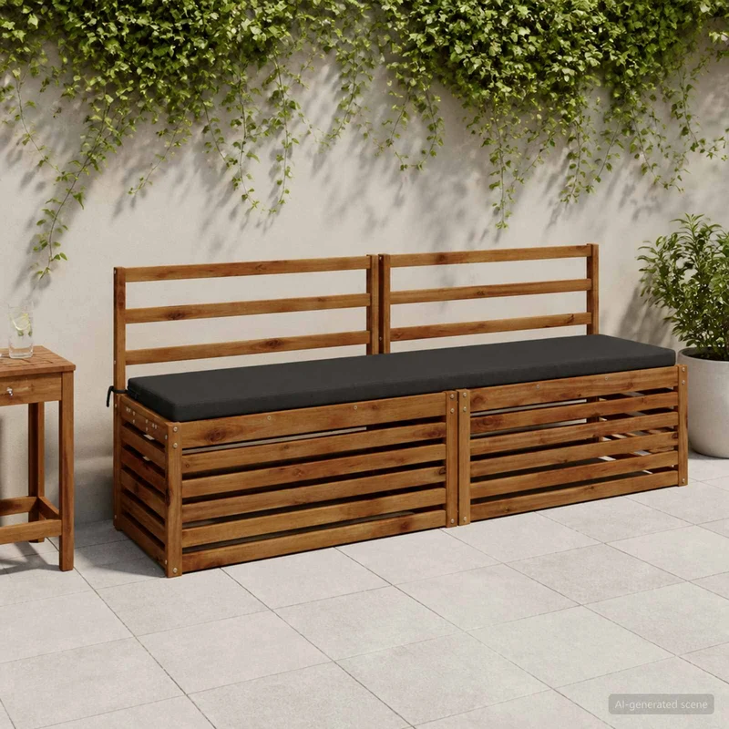 Bench Cushion SOEST 100% Polyester Anthracite 200 x 40 x 5 cm