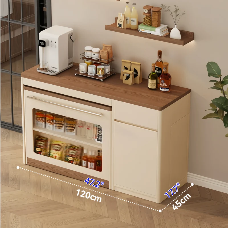 Îlot de cuisine extensible avec rangement et 4 chaises