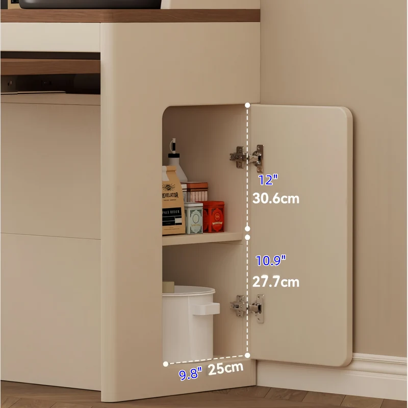 Îlot de cuisine extensible avec rangement et 4 chaises