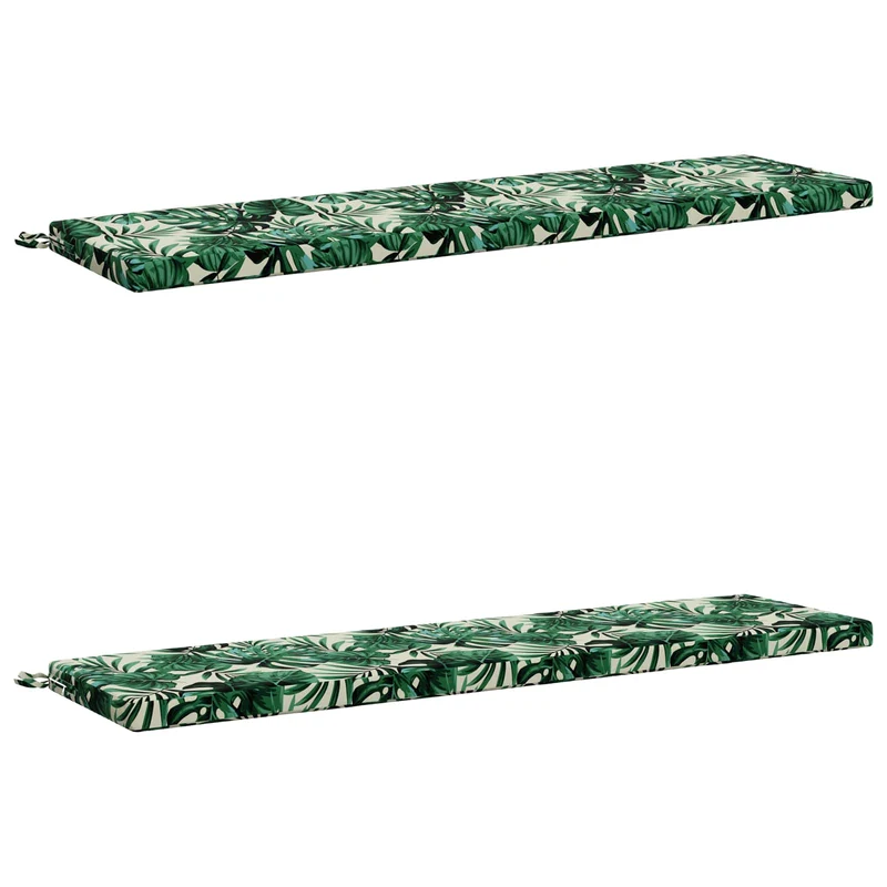 Bench Cushions SOEST 2 pcs 100% Polyester Leaf Pattern