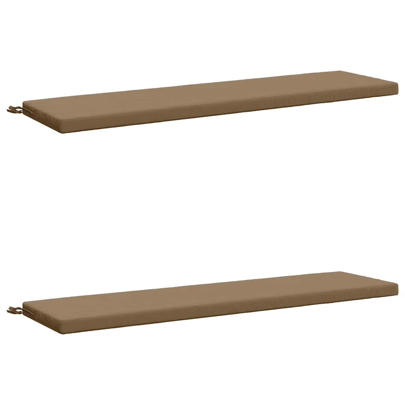 Bench Cushions SOEST 2 pcs 100% Polyester Taupe 150 x 40 x 5 cm
