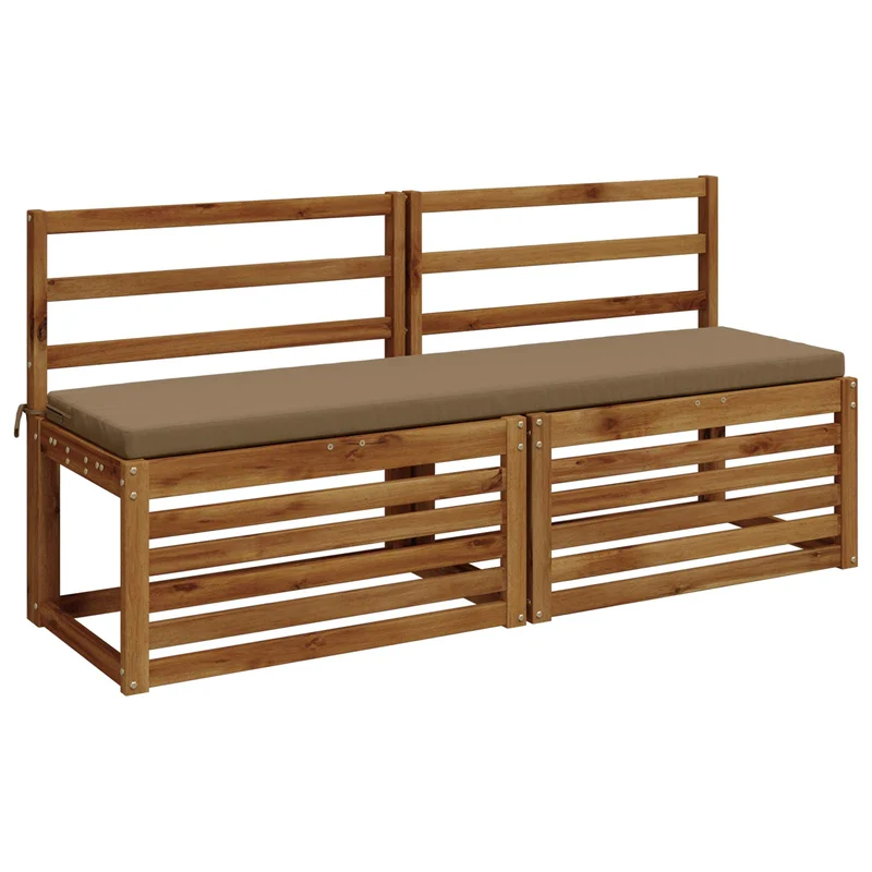 Bench Cushions SOEST 2 pcs 100% Polyester Taupe 150 x 40 x 5 cm