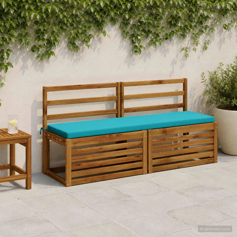 Bench Cushions SOEST 2 pcs 100% Polyester Turquoise